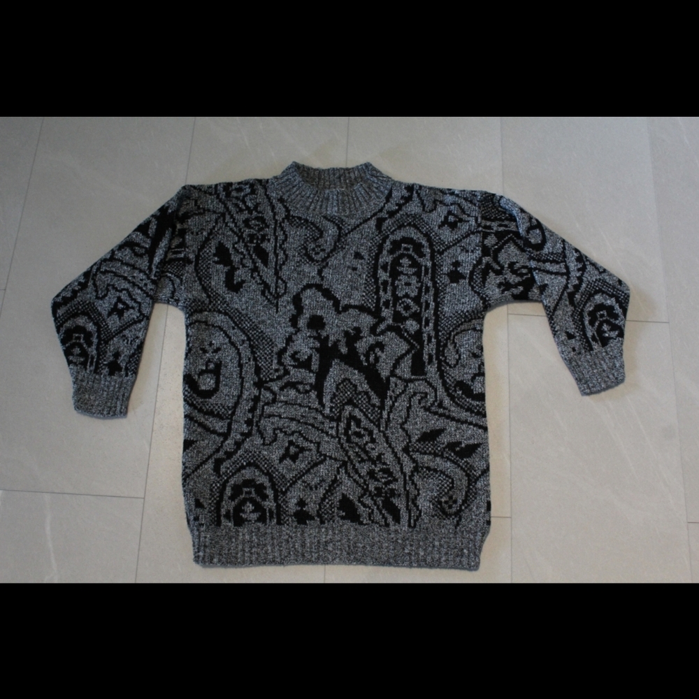 Vintage 1980s El Mar paisley knit sweater